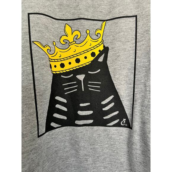 Cat Lady Heather Gray “Royal Cat” Graphic Sweatshirt Small - Picture 3 of 4